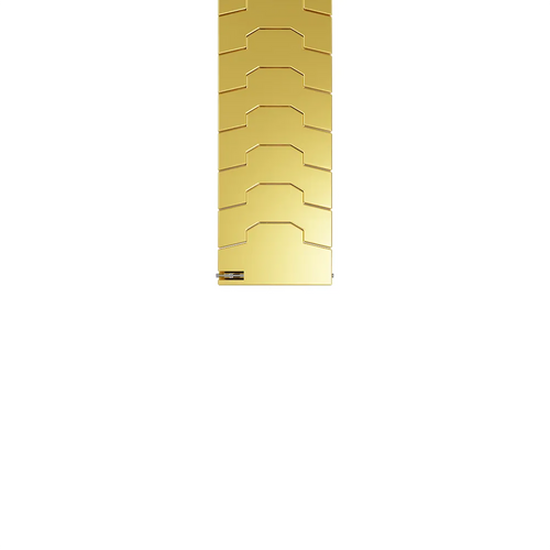 Steel Iron Strap, gold, laid flat, joined, direct top view