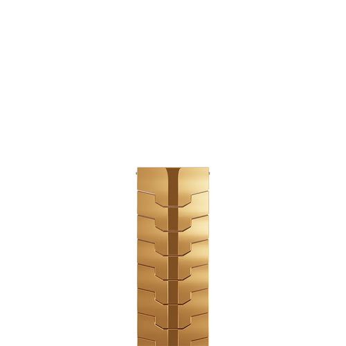Steel Iron Strap, rose gold, laid flat, joined, direct top view