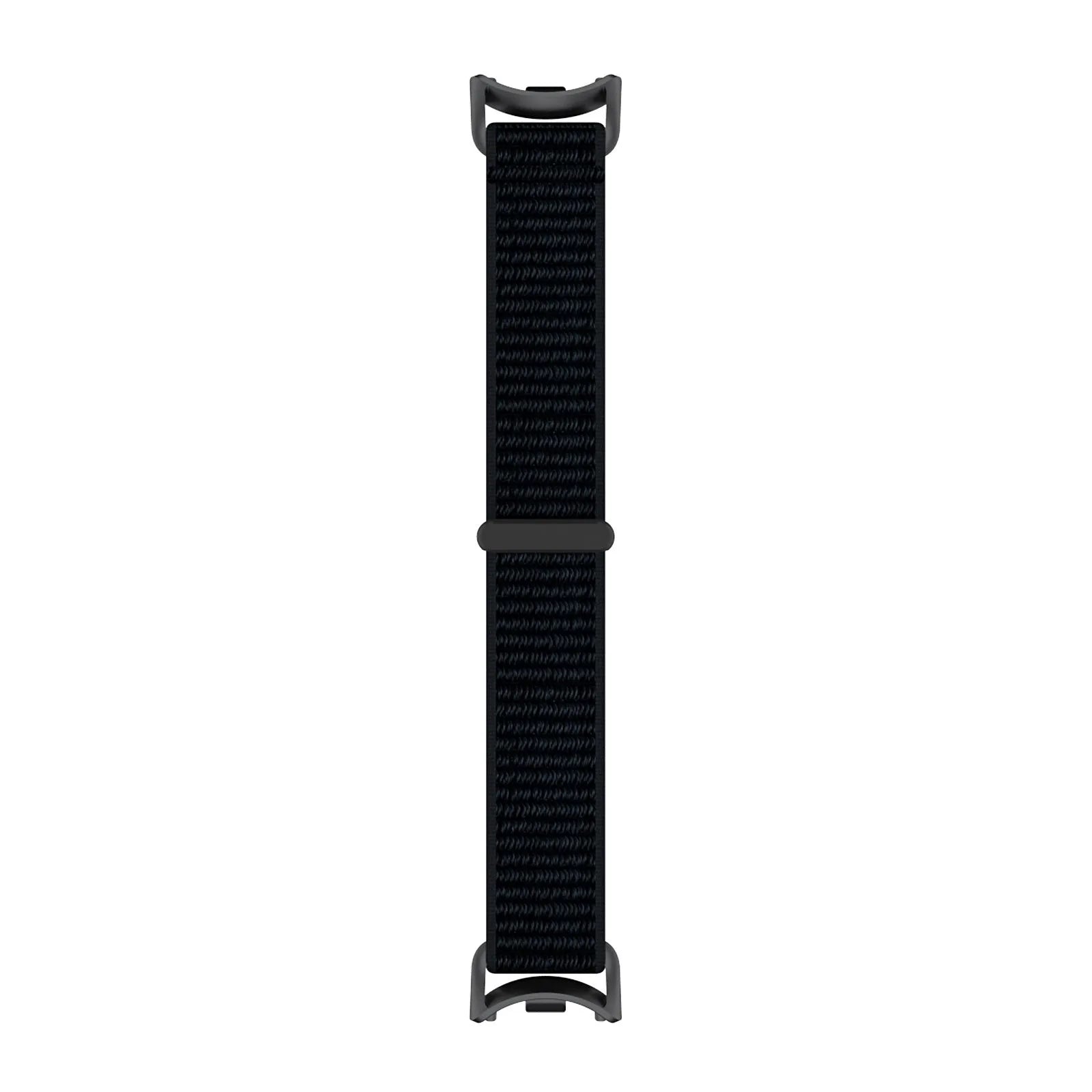 Modern Nylon Strap, black, laid flat, joined, direct top view
