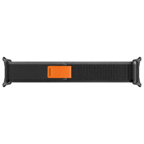 Trail Nylon Strap, black/grey, laid flat, joined, direct top view
