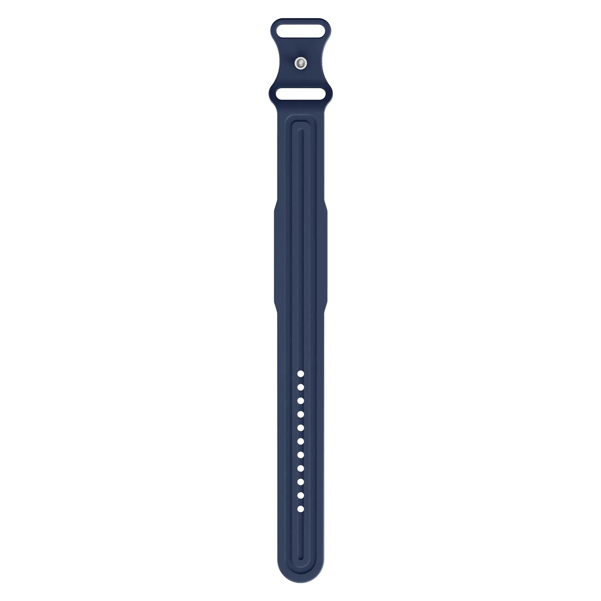 Silicone Strap 'Classic', dark blue, laid flat, joined, direct top view