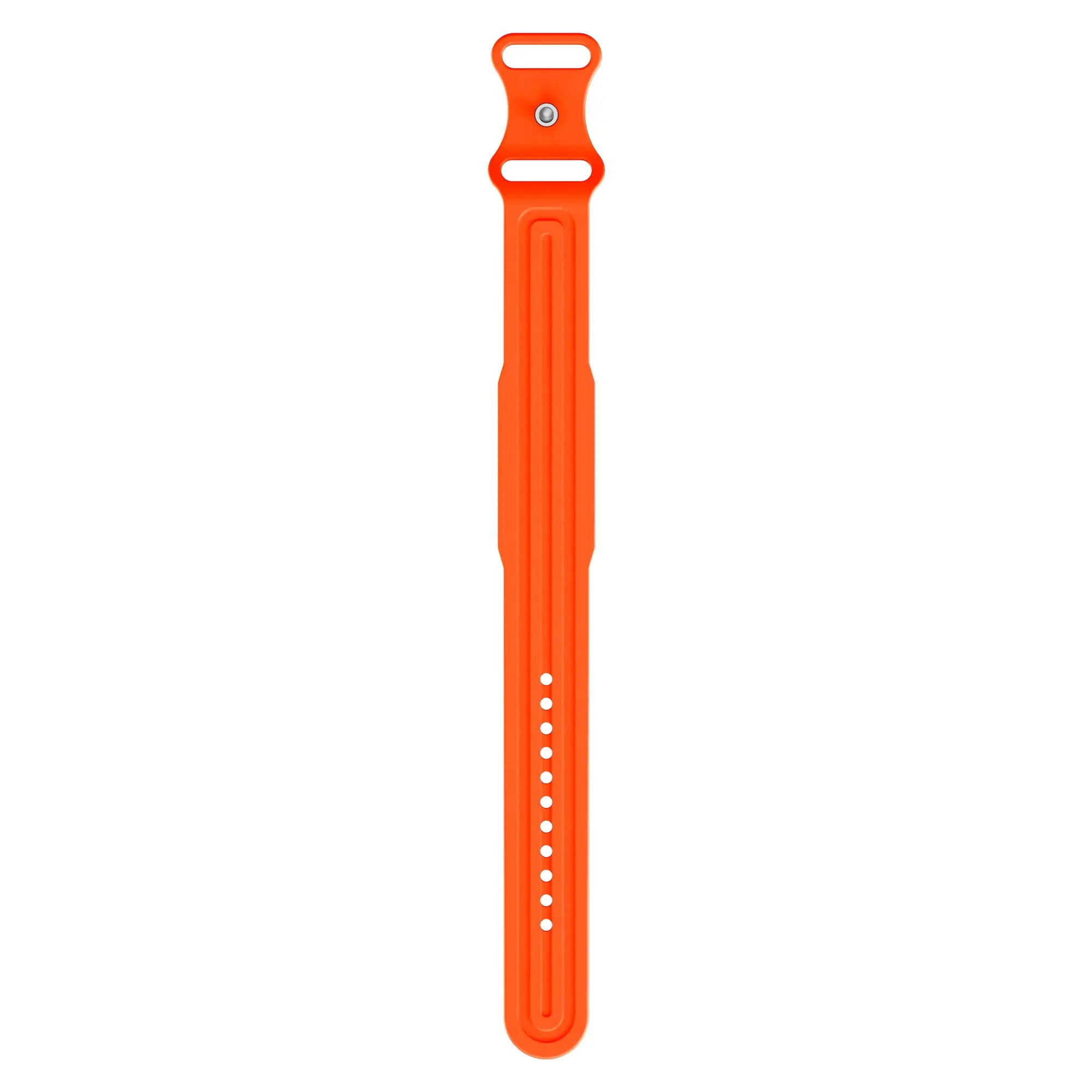 Silicone Strap 'Classic', orange, laid flat, joined, direct top view