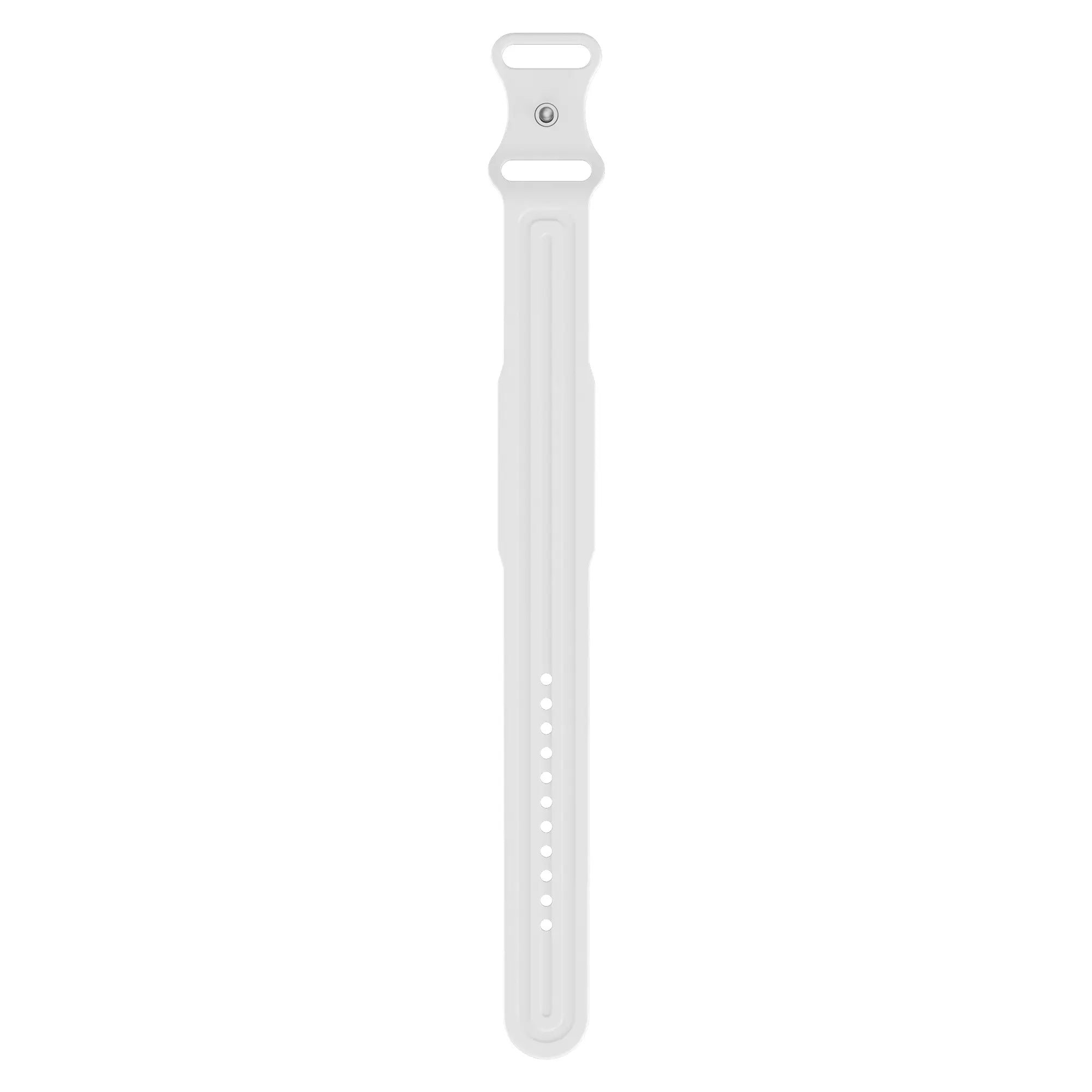 Silicone Strap 'Classic', white, laid flat, joined, direct top view