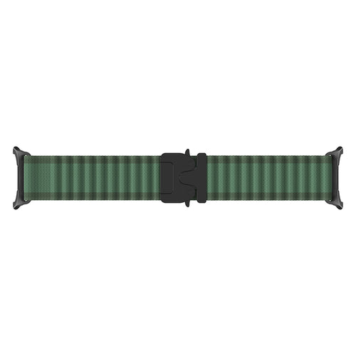 Bracelet nylon Outdoor avec boucle en P Samsung Galaxy Watch 8 - 40mm (vert avec noir)