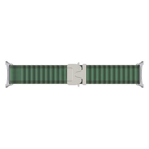 Bracelet nylon Outdoor avec boucle en P Samsung Galaxy Watch 8 - 40mm (vert avec argent)