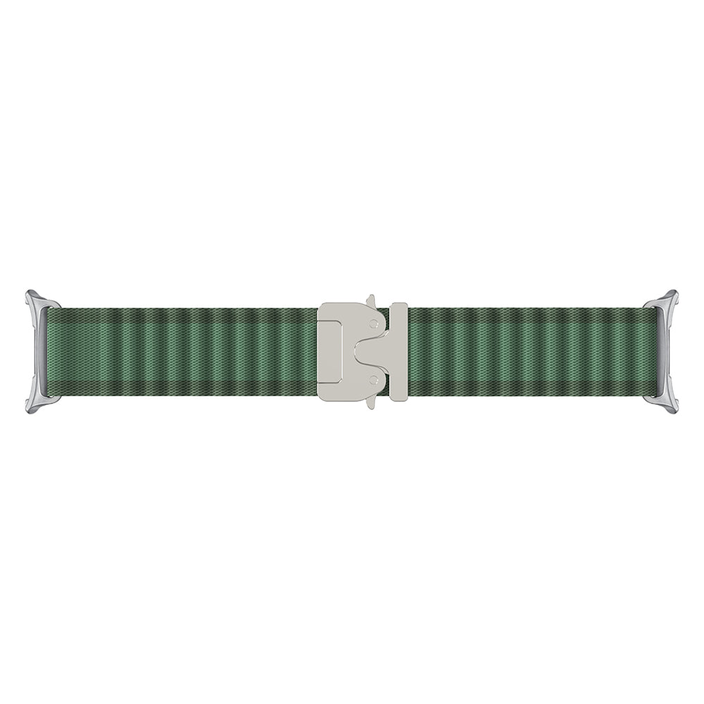 Bracelet nylon Outdoor avec boucle en P Samsung Galaxy Watch 8 - 40mm (vert avec argent)