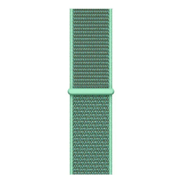 Nylon Strap, mint, laid flat, joined, direct top view