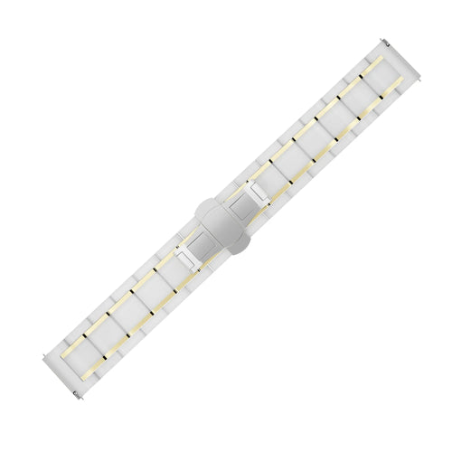 Bracelet acier et ceramique Amazfit Bip 3 (Pro) (blanc/or)