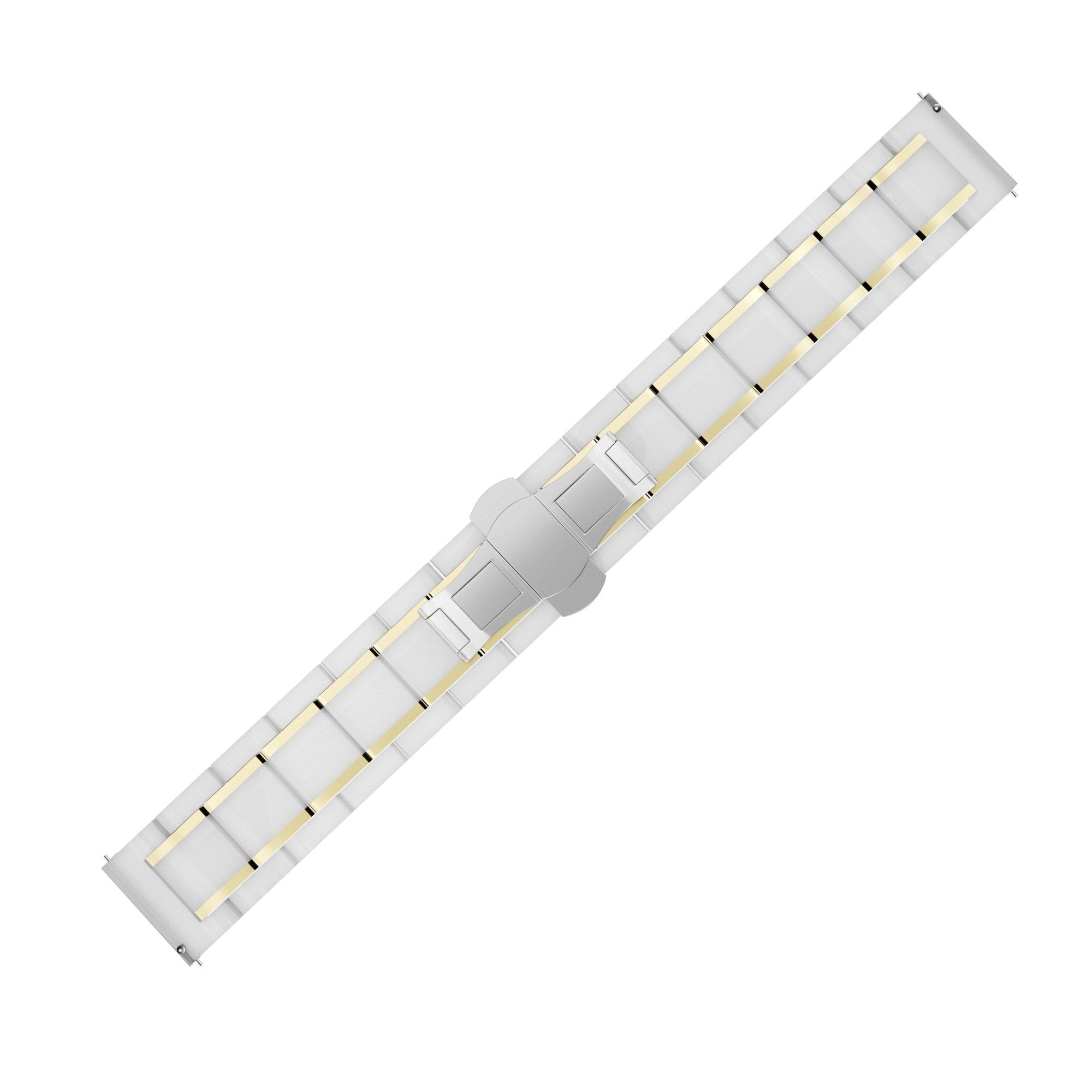 Bracelet en céramique avec maillons Samsung Galaxy Watch 5 Pro (blanc/doré)