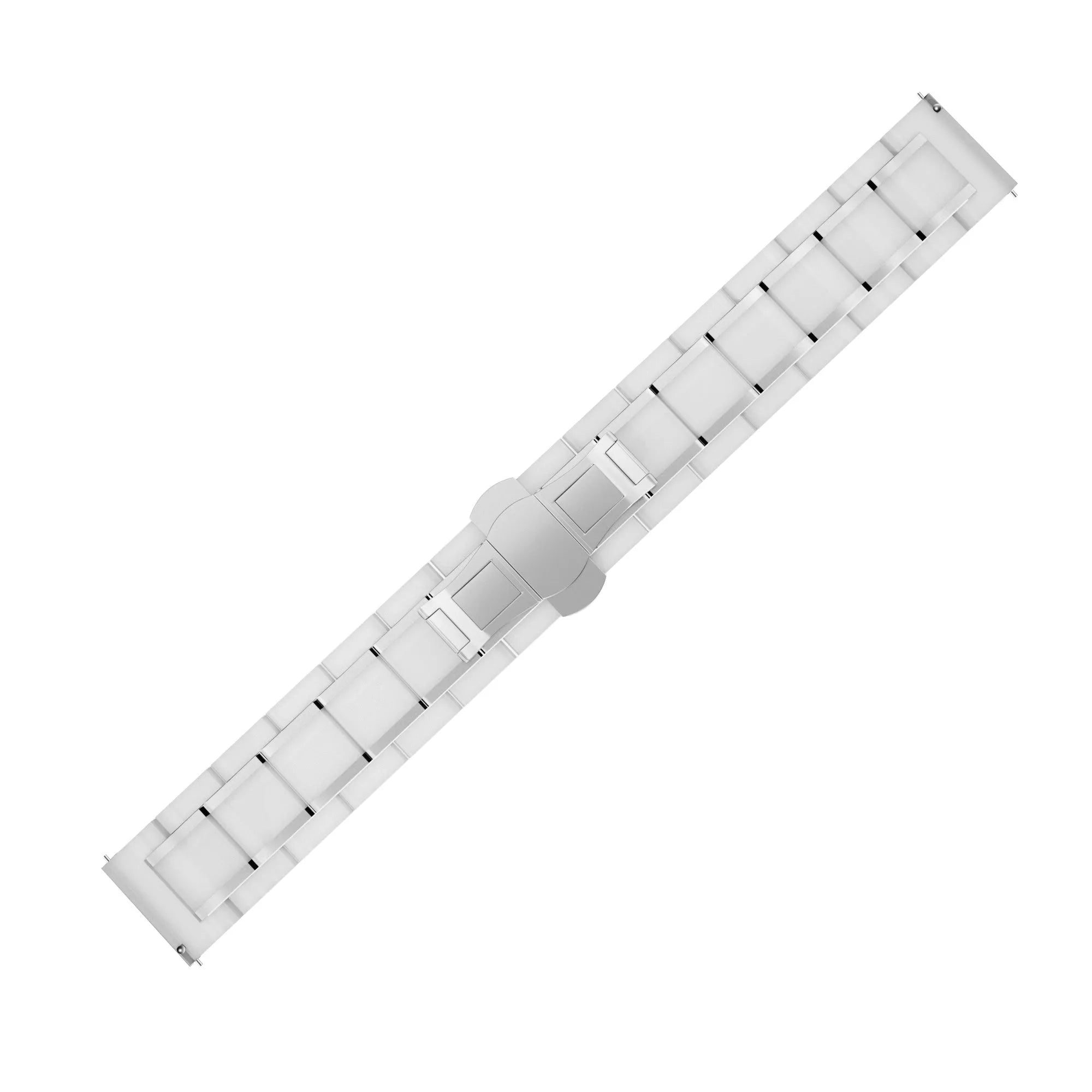Bracelet acier et ceramique Amazfit Bip 3 (Pro) (blanc/argent)