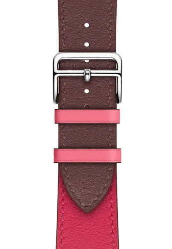 Leather Strap 'Duo', laid flat, joined, direct top view