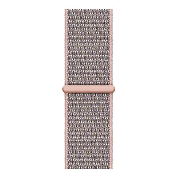 Nylon Strap, pink sand, laid flat, joined, direct top view