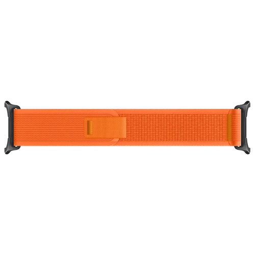 Trail Nylon Strap, orange, laid flat, joined, direct top view