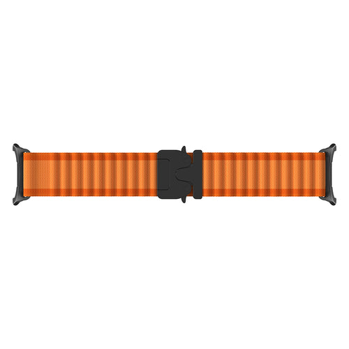 Bracelet nylon Outdoor avec boucle en P Samsung Galaxy Watch 8 Classic (orange avec noir)
