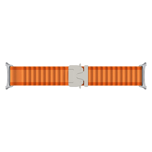 Bracelet nylon Outdoor avec boucle en P Samsung Galaxy Watch 8 - 40mm (orange avec argent)