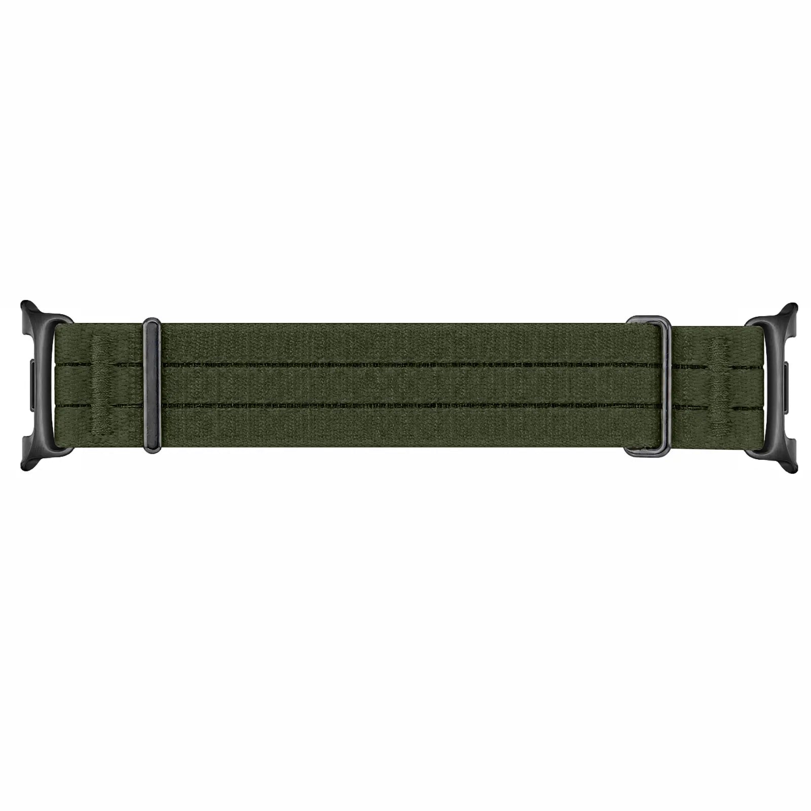 Nylon Air Strap, dark green, laid flat, joined, direct top view