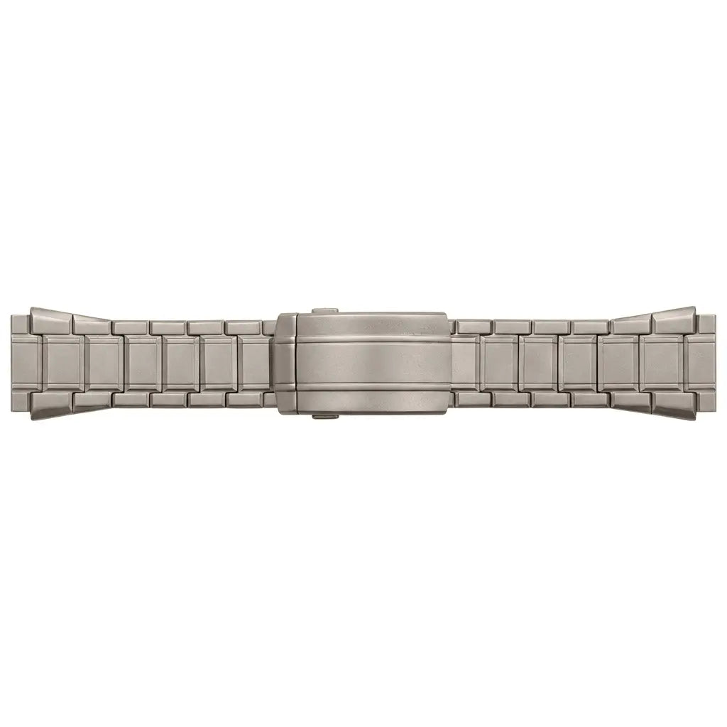 Adjustable Titanium Strap, laid flat, joined, direct top view