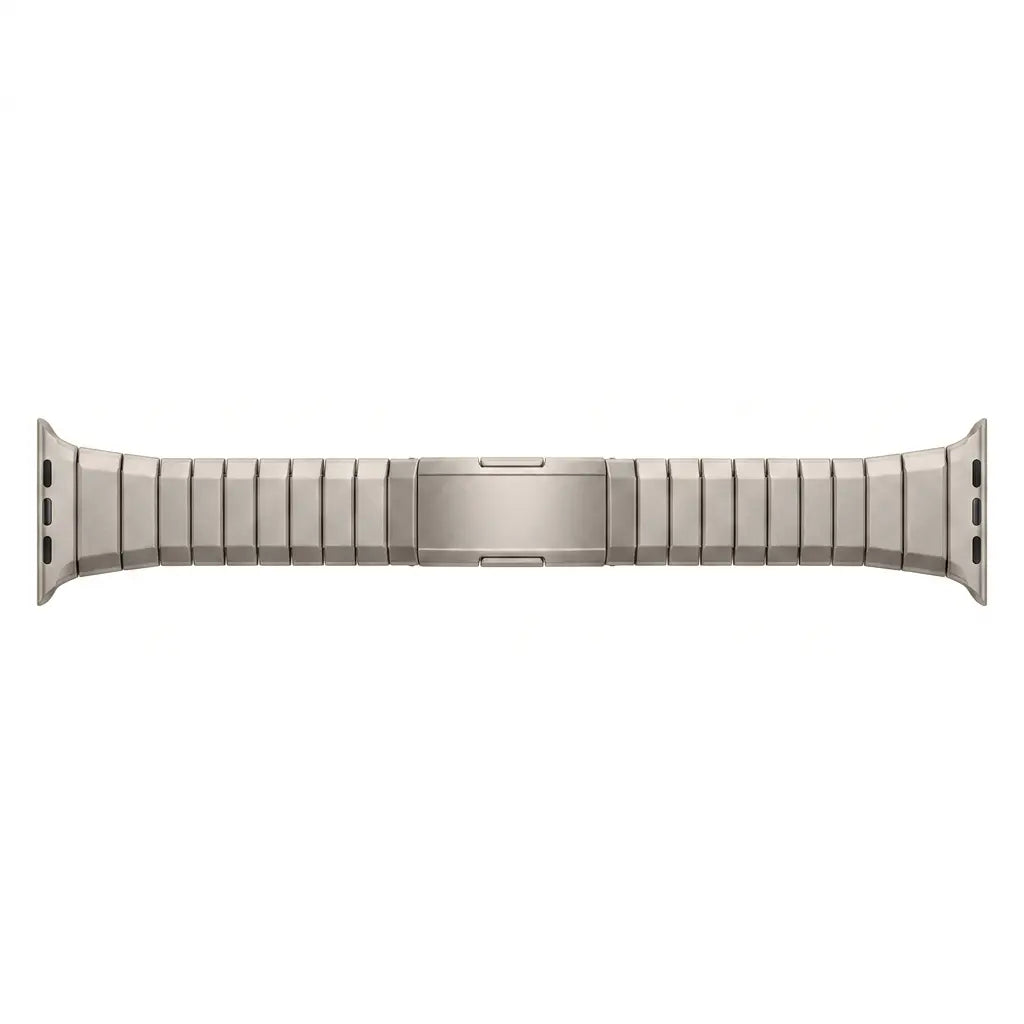 One Bead Titanium Strap, laid flat, joined, direct top view