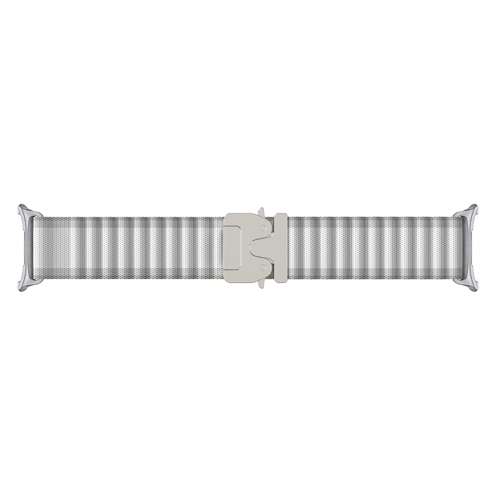 Bracelet nylon Outdoor avec boucle en P Samsung Galaxy Watch 8 - 40mm (blanc avec argent)