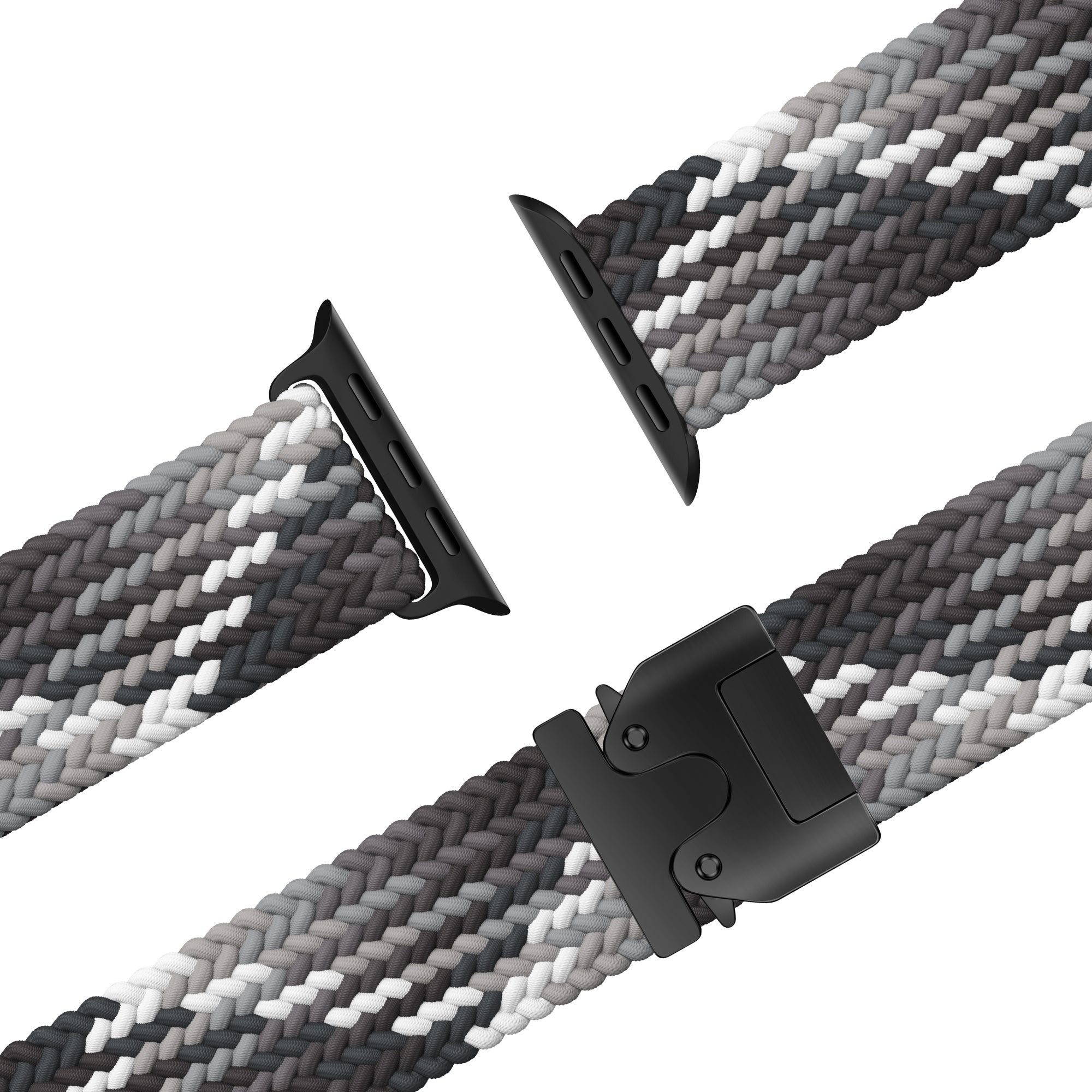 Bandz Bracelet tressé boucle en P Apple Watch Ultra (noir mandala)
