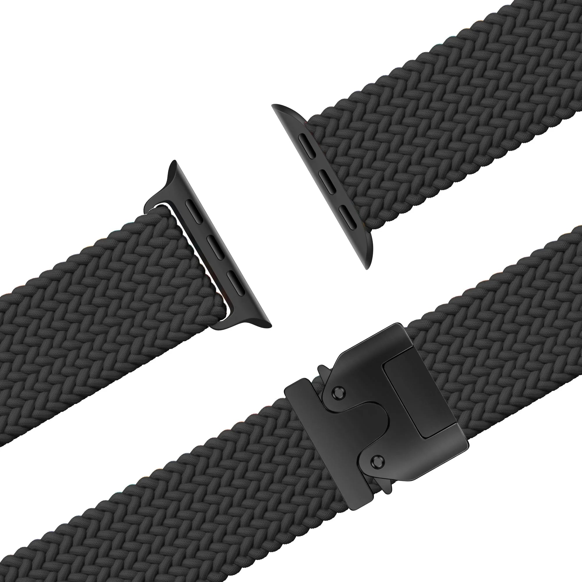 Bandz Bracelet nylon tressée avec P-buckle Apple Watch (noir)