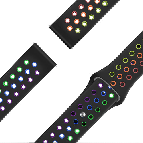 Silicone Sport Strap 'Deluxe', laid flat, separate parts, top and underside view