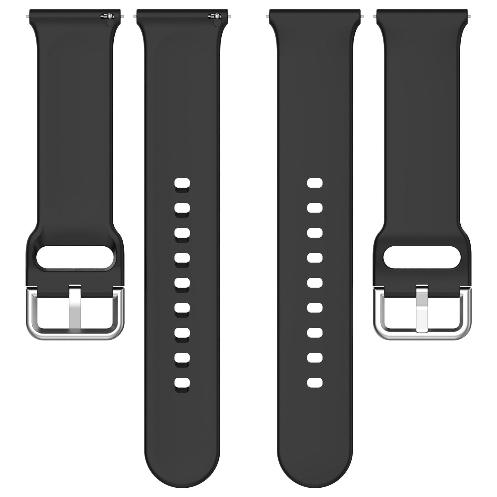 Bracelet silicone avec boucle universel 24mm (noir)