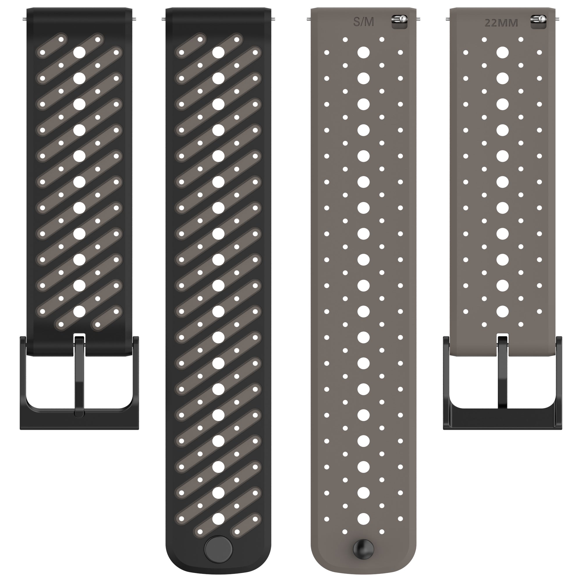 Bracelet silicone à rayures Amazfit Bip Max (gris)