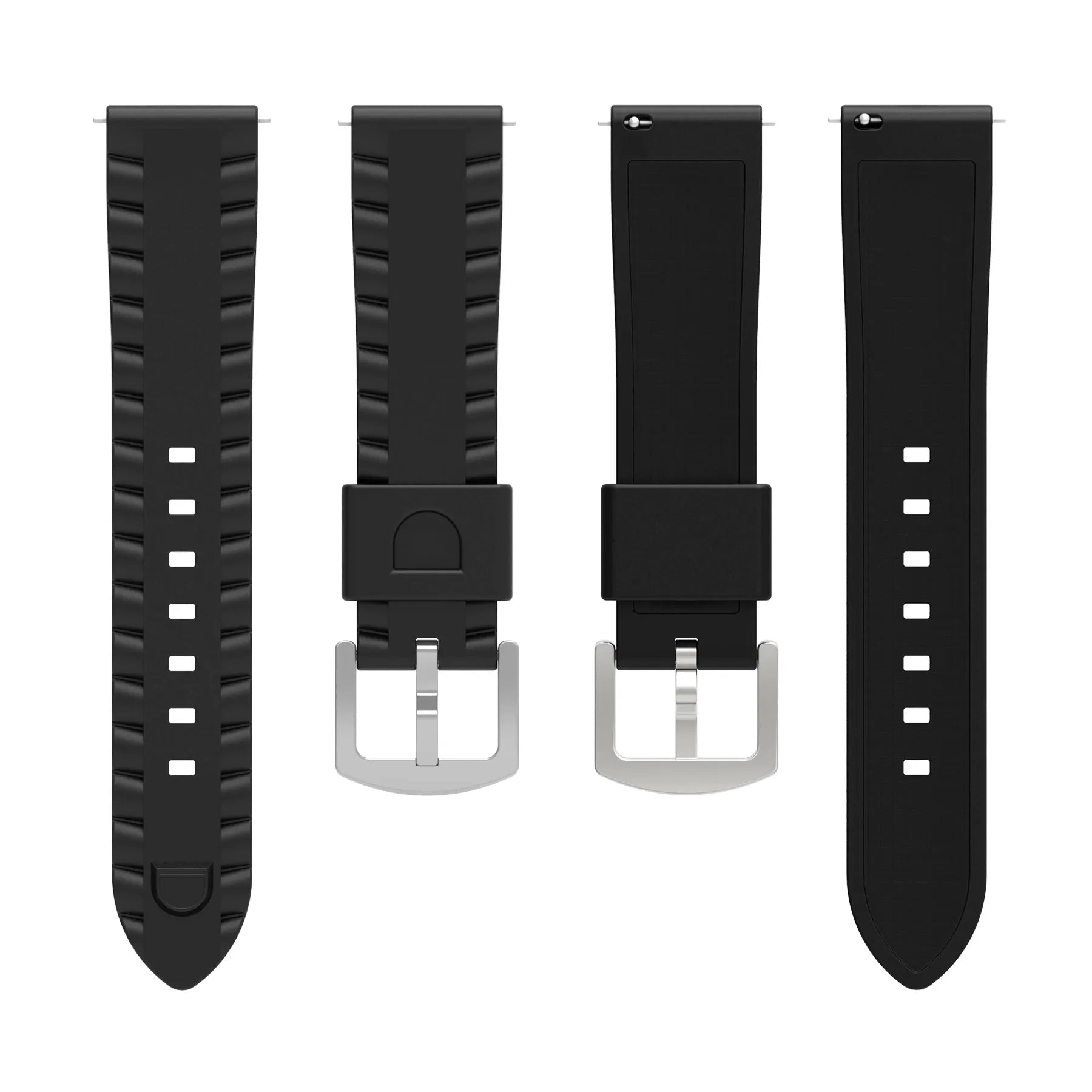 Bracelet silicone ondulé TicWatch Pro 5 Enduro (noir)
