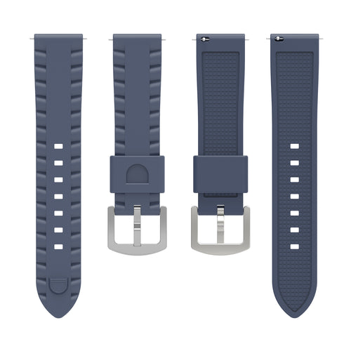 Universal 24mm Wave Silicone Strap (Greyblue)