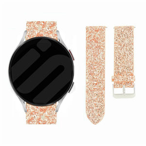 Bracelet cuir brillante Withings Steel HR Sport (rose or)