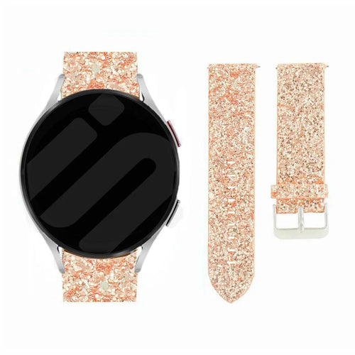 Bracelet cuir brillante Amazfit Active (rose or)