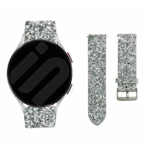Bracelet cuir brillante Coros Pace 2 (argent)