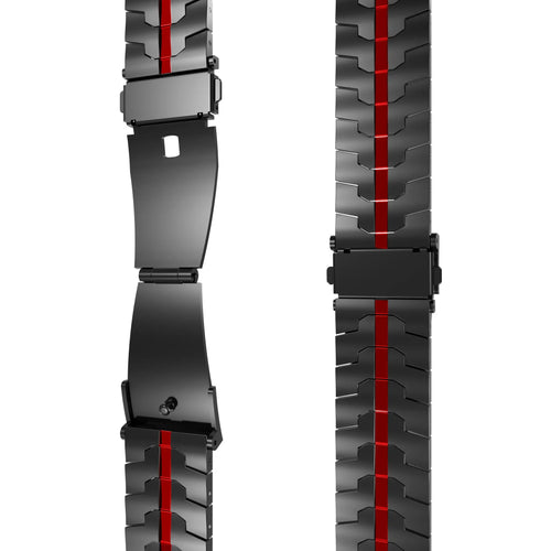 Steel Iron Strap, laid flat, separate parts, top and underside view