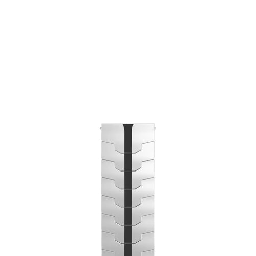 Steel Iron Strap, laid flat, separate parts, top and underside view