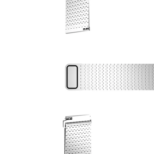 Metal Mesh Strap 'Deluxe', laid flat, separate parts, top and underside view
