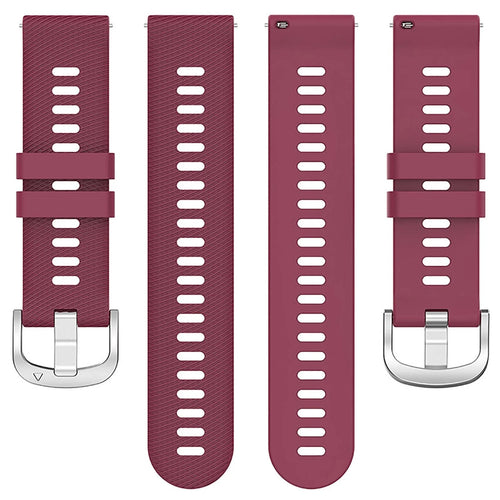 Bracelet silicone Garmin Vivoactive 6 (vin rouge)