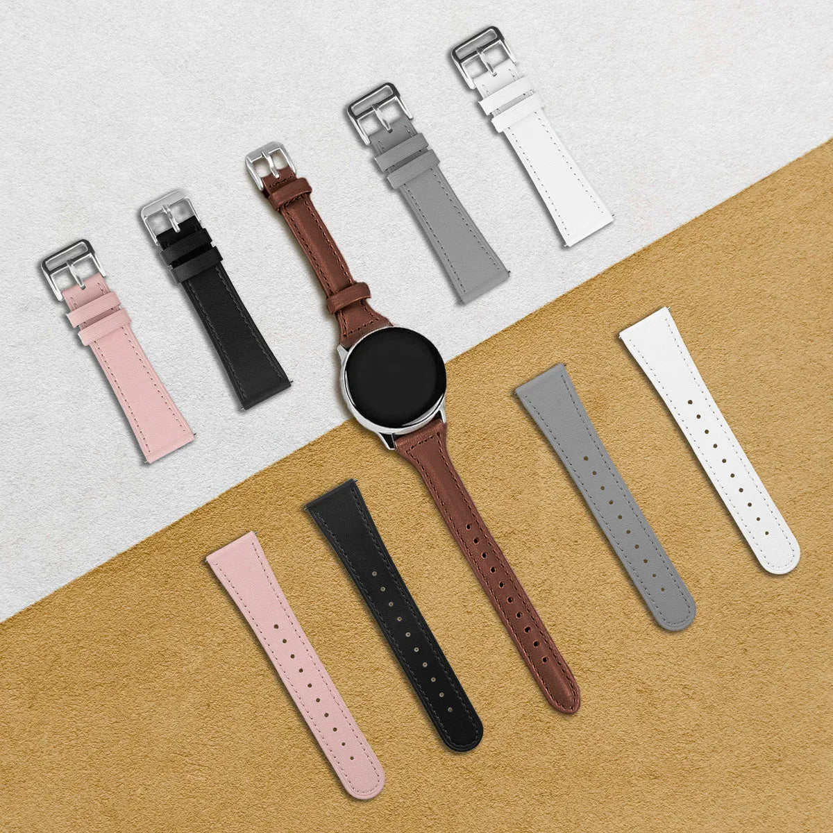 Bracelet cuir moderne Suunto 9 Peak Pro (gris)