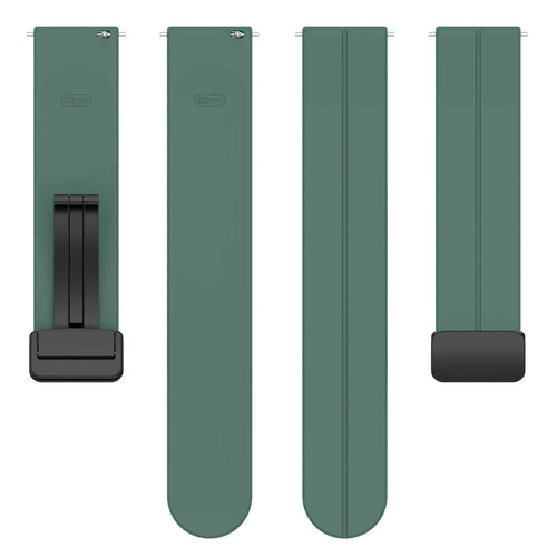D-Buckle Silicone Strap, laid flat, separate parts, top and underside view