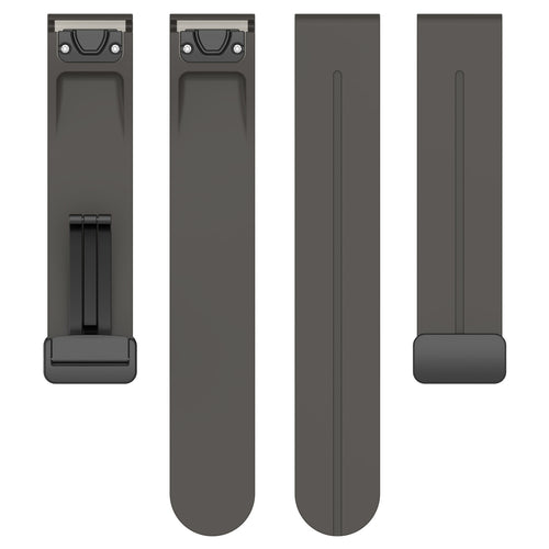 Bracelet silicone avec boucle-D Garmin Descent G1 (gris foncé)
