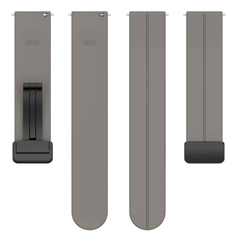 D-Buckle Silicone Strap, laid flat, separate parts, top and underside view