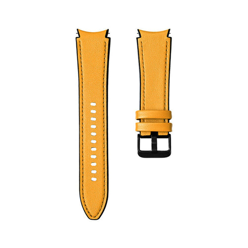 Leather Hybrid Strap, laid flat, separate parts, top and underside view