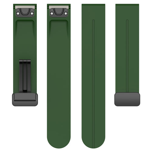 Bracelet silicone avec boucle-D Garmin Descent G1 (vert militaire)