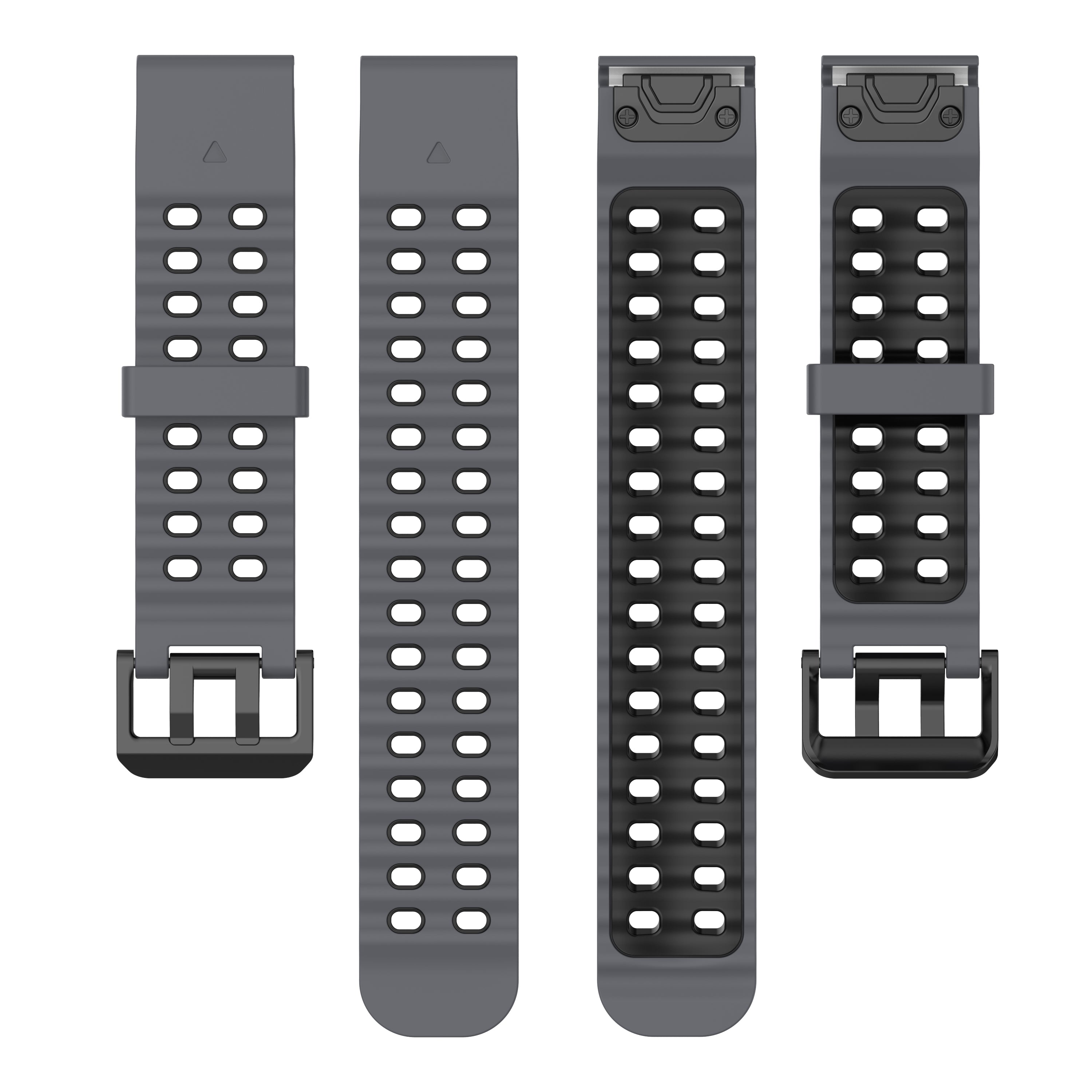 Bracelet sport ondulé Garmin Quatix 5 / 6 / 7 (gris foncé/noir)