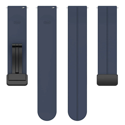 D-Buckle Silicone Strap, laid flat, separate parts, top and underside view