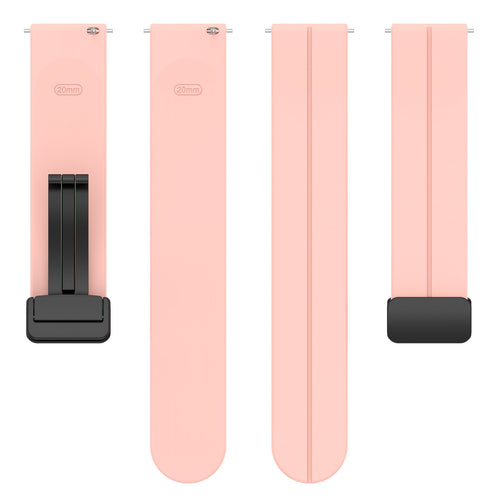 D-Buckle Silicone Strap, laid flat, separate parts, top and underside view