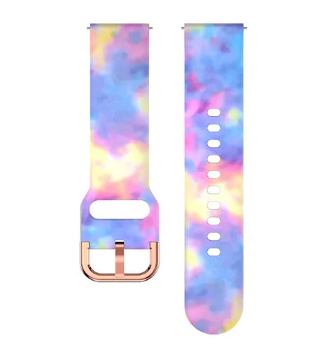 Print Silicone Strap, laid flat, separate parts, top and underside view