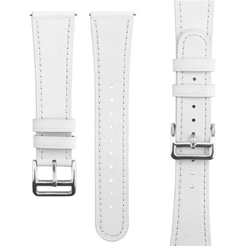 Bracelet montre cuir moderne 22mm - universal (blanc)