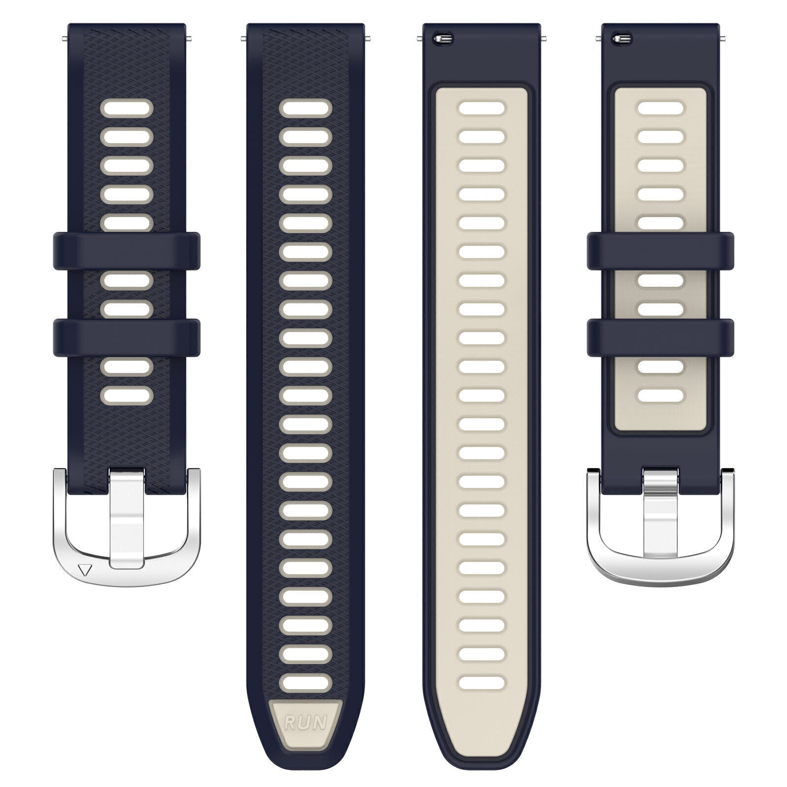 Bracelet à boucle sportive Garmin Forerunner 570 - 42mm (bleu foncé/beige)