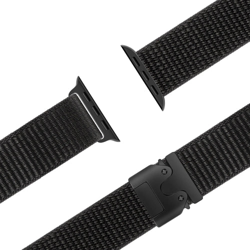 Bandz Bracelet nylon 'Classique' avec P-buckle Apple Watch (noir)